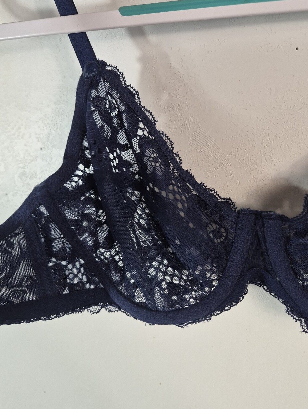 Adored By Adore Me Navy Blue Lace Bra 38B - Picture 8 of 11